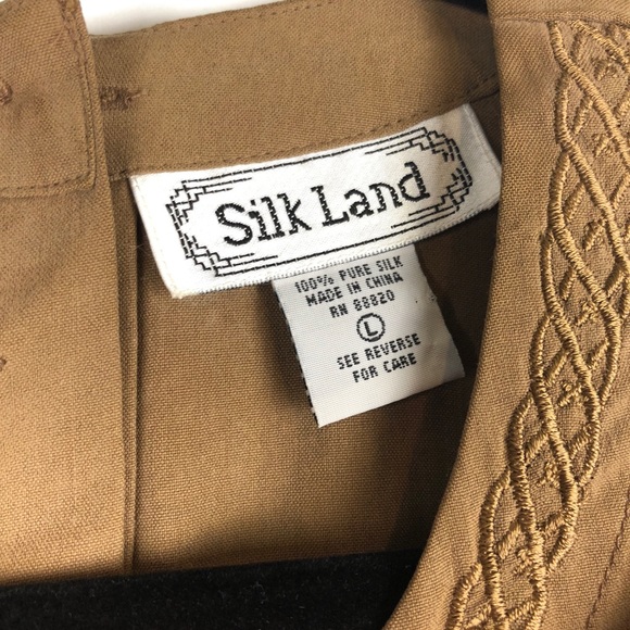 Silk land sleeveless blouse large BROWN WOMENS PULLOVER PURE SILK - Picture 2 of 3